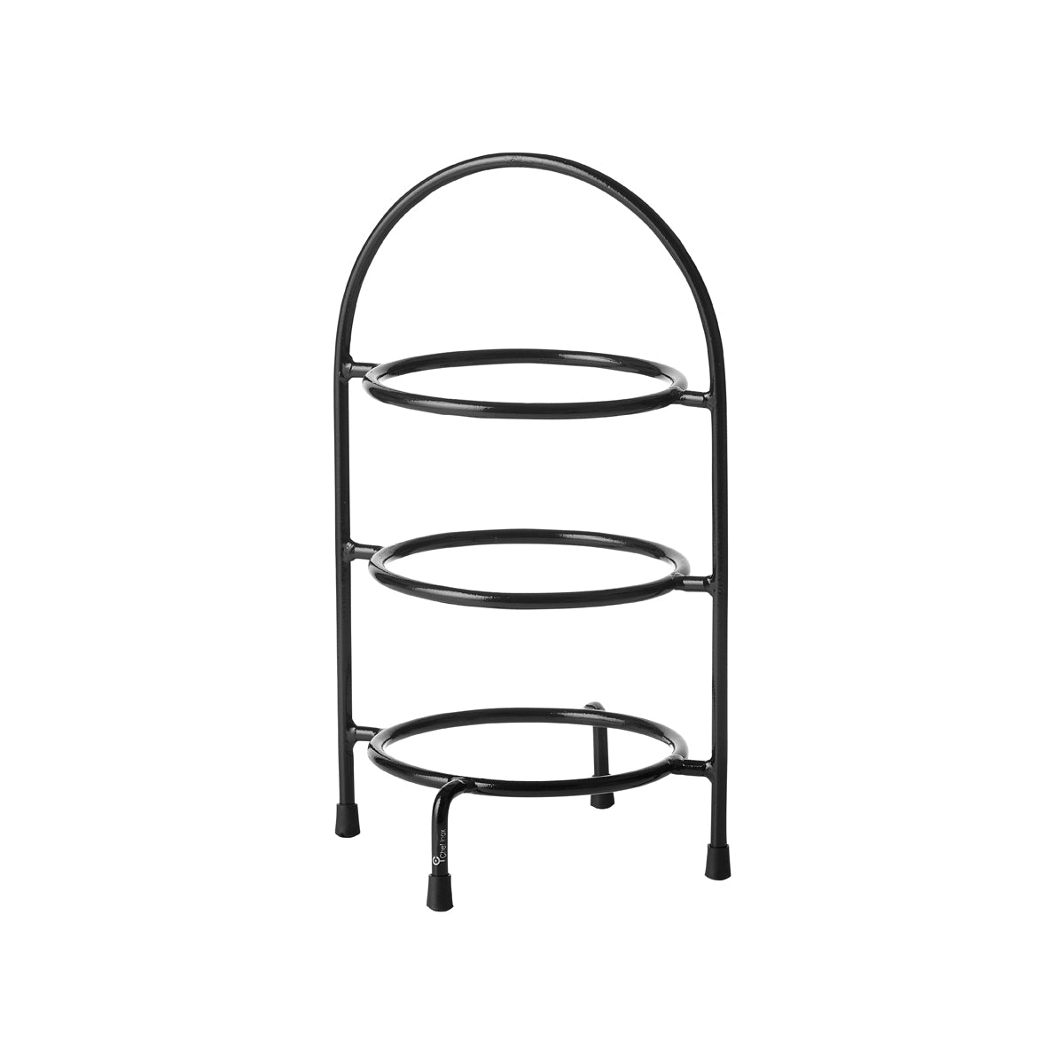 '07703 Chef Inox Round Display Stand 3-Tier Black 155x185x350mm Tomkin Australia Hospitality Supplies