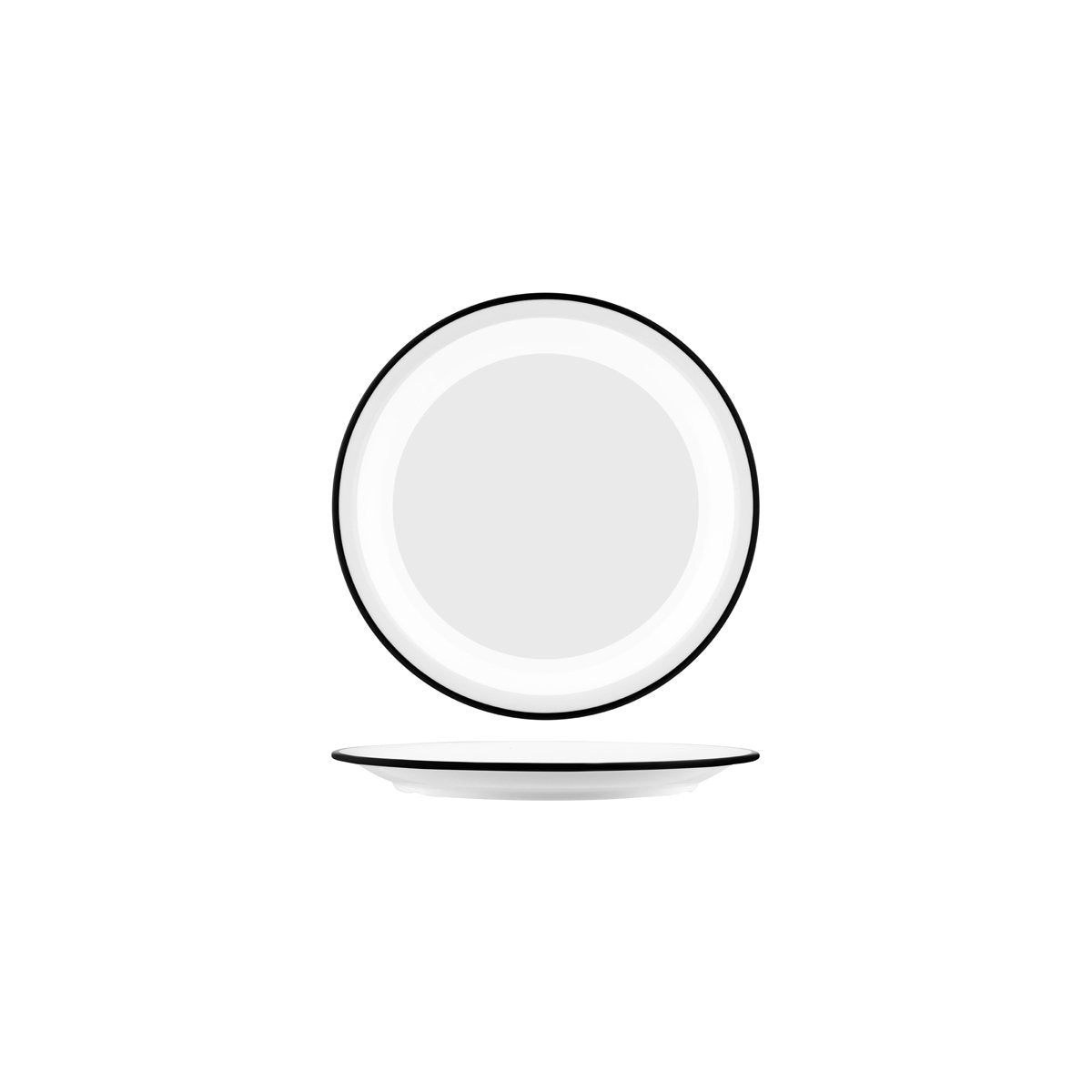49950 JAB JAB Vintage White / Black Rim Round Plate 190mm Tomkin Australia Hospitality Supplies