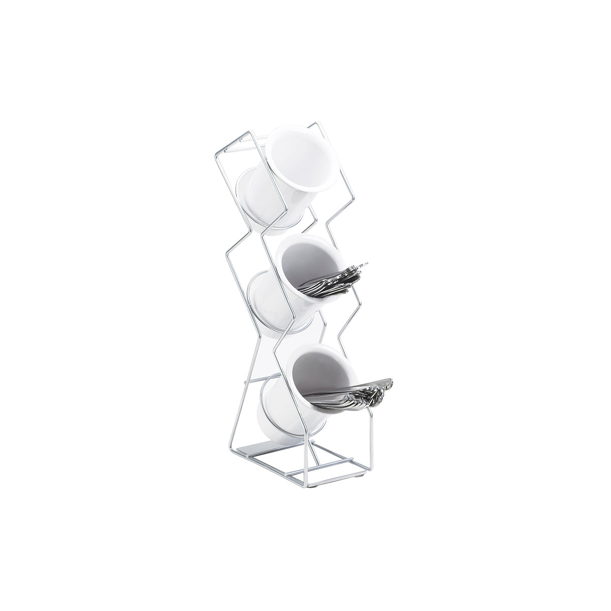 CM1025-3-39 Cal-Mil Iron Collection Platinum 3 Cylinder Display Stand 121x203x508mm Tomkin Australia Hospitality Supplies