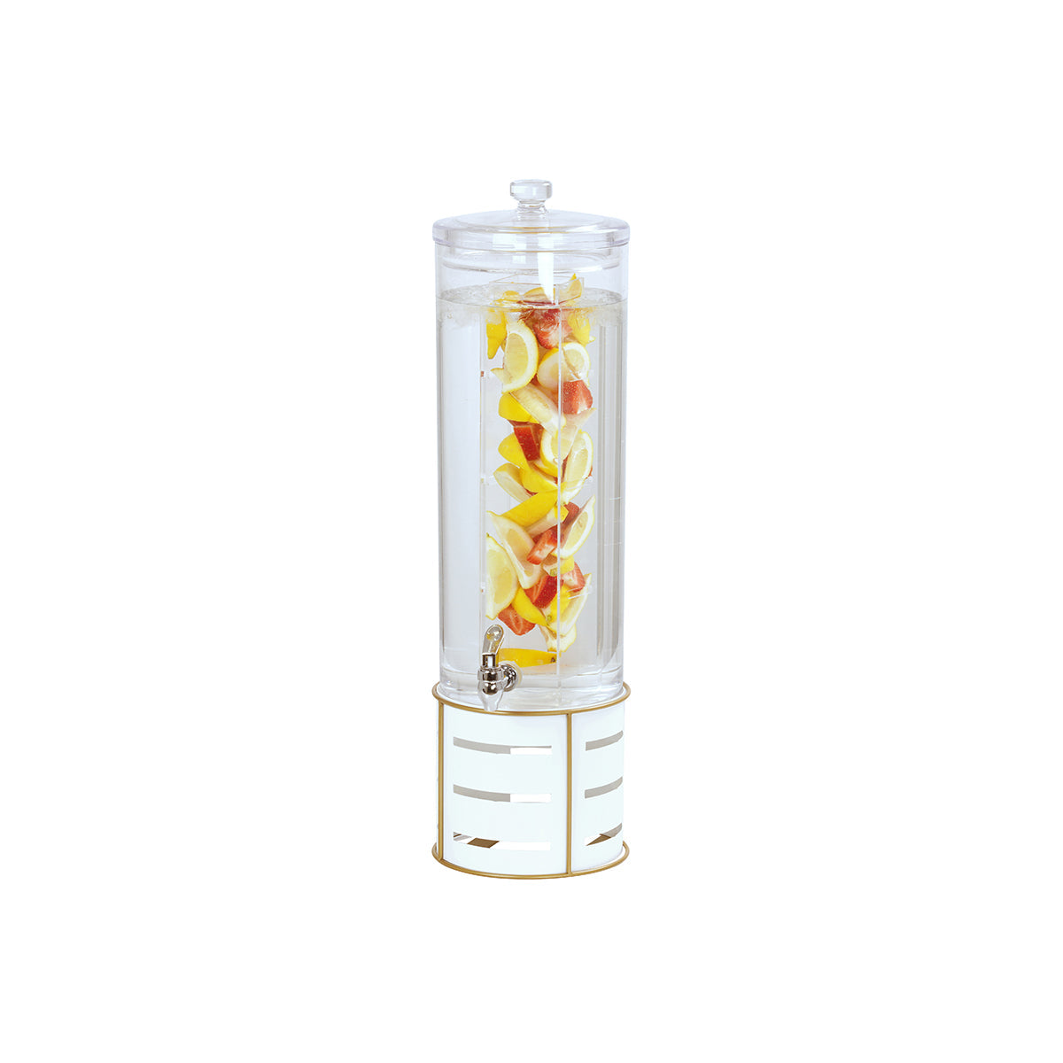 CM22631-3INF-15 Cal-Mil White Round Drink Dispenser with Infusion Chamber 267x610mm / 13.6Lt Tomkin Australia Hospitality Supplies
