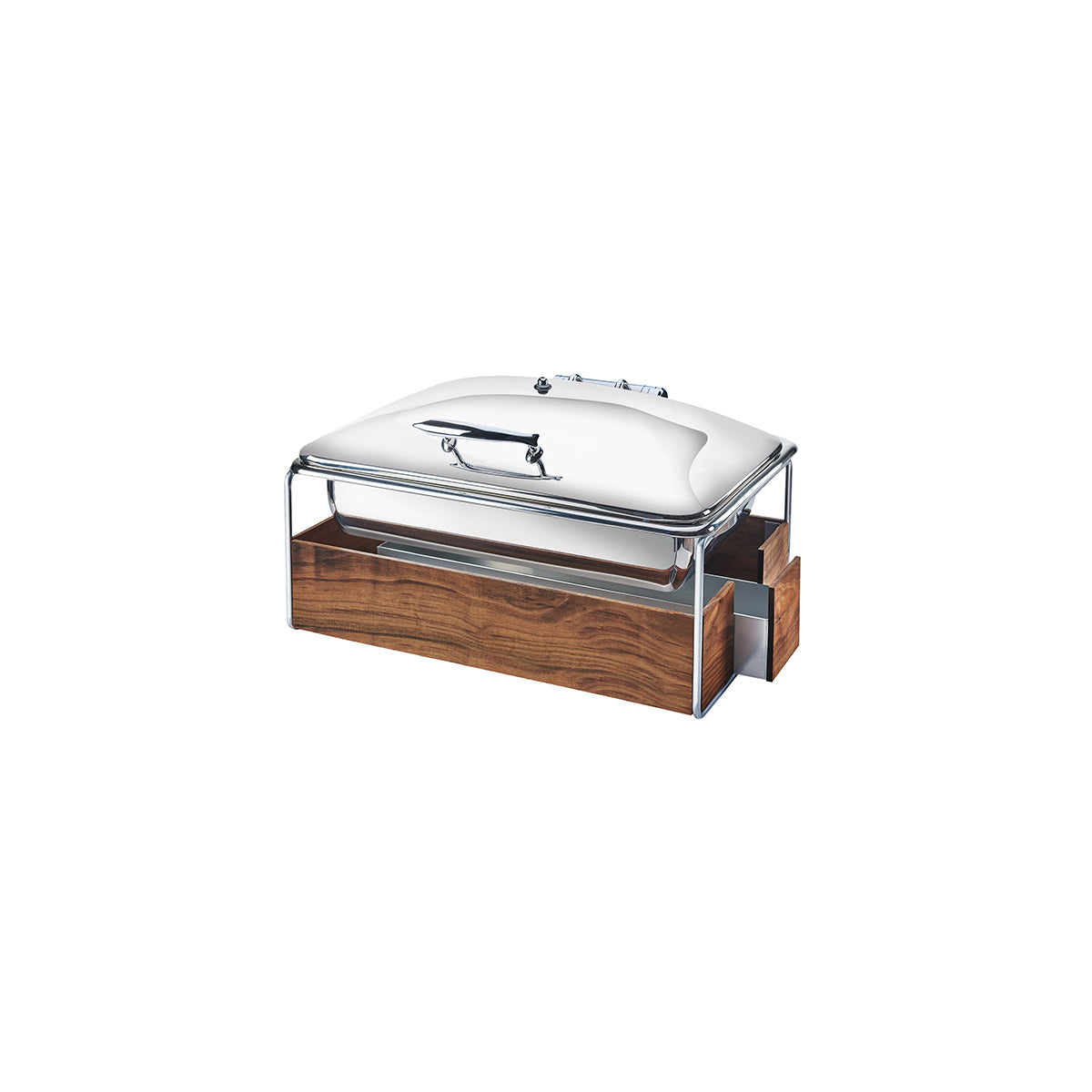 CM3705-49 Cal-Mil Mid-Century Chrome Warmer with Lid 584x445x349mm Tomkin Australia Hospitality Supplies