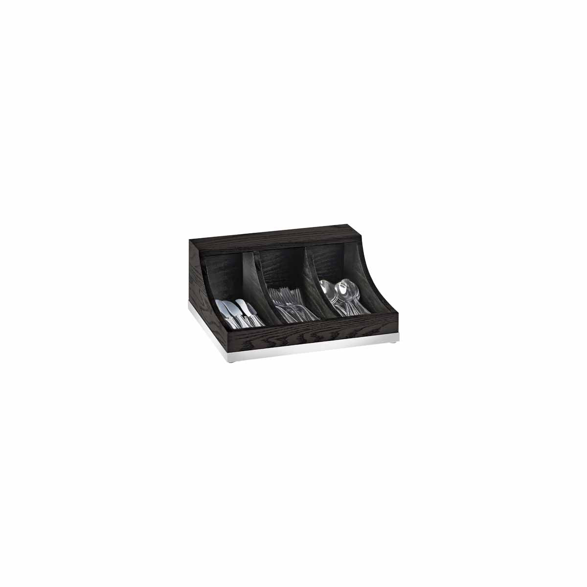 CM3802-87 Cal-Mil Cinderwood 3 Section Cutlery Tray 349x292x152mm Tomkin Australia Hospitality Supplies
