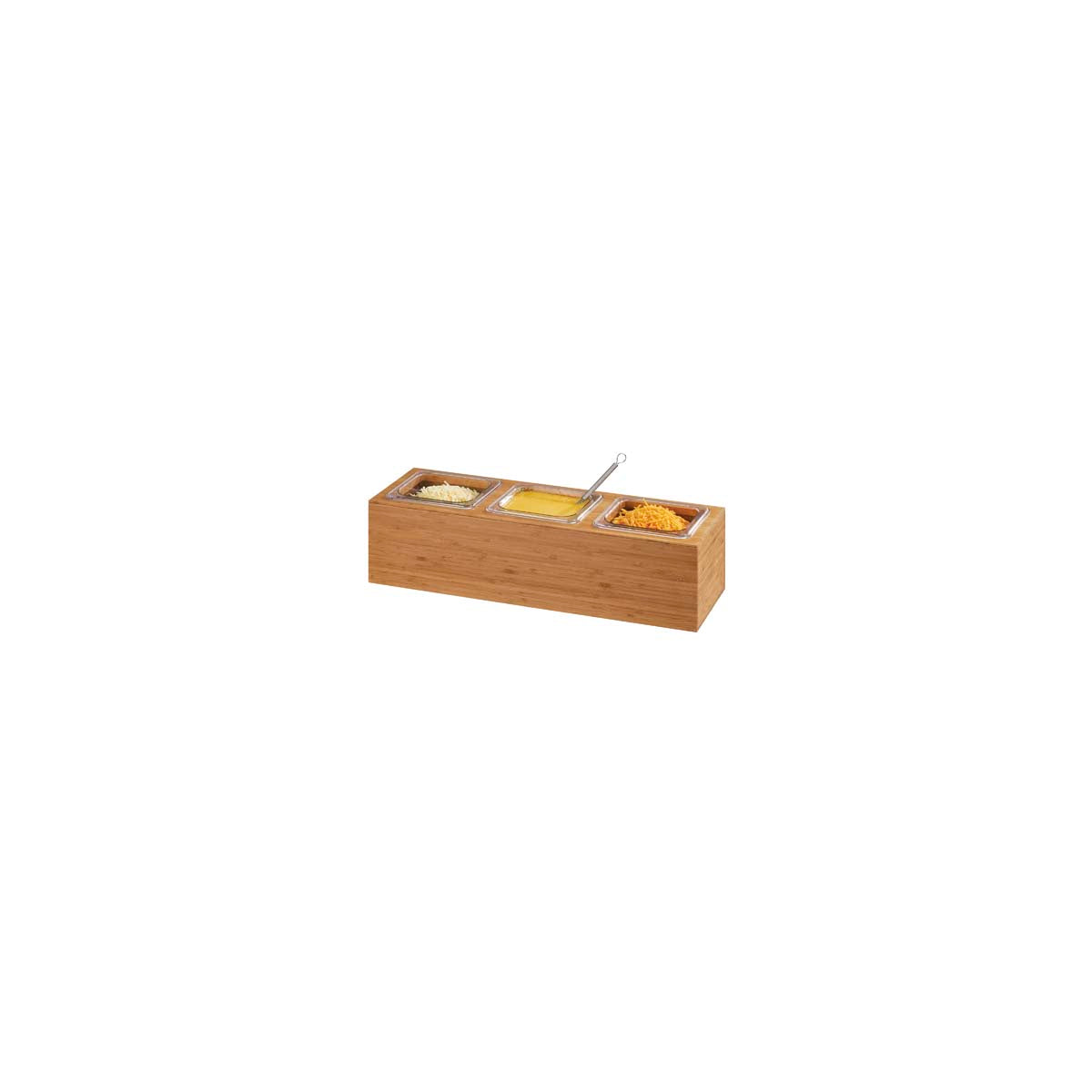 CM3837-3-60 Cal-Mil Bamboo Station with Pans and Coldpuck 298x191x159mm Tomkin Australia Hospitality Supplies