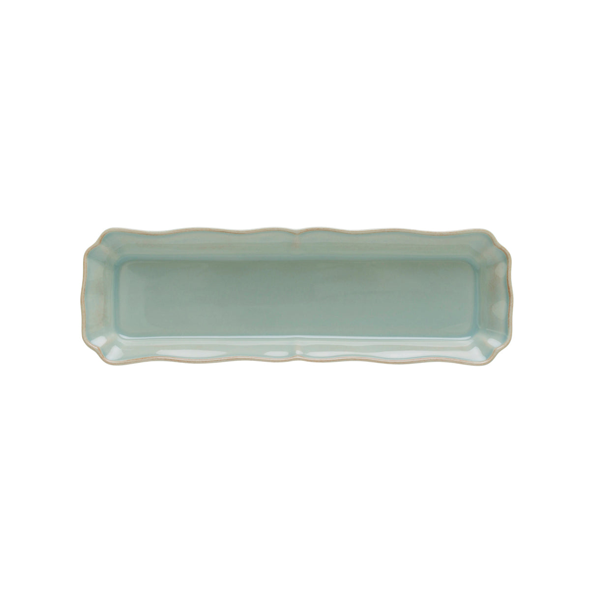 300067 Costa Nova Alentejo Turquoise Rectangular Tray 313x102mm Tomkin Australia Hospitality Supplies