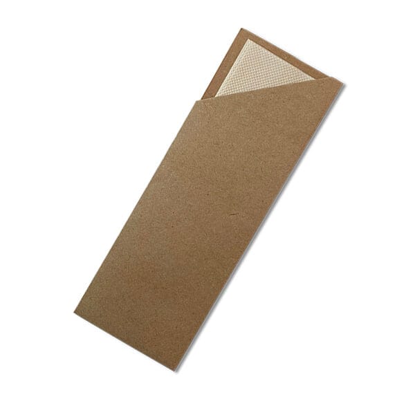 Kraft Cutlery Pouch with Bamboo Napkin 1000pc/ctn