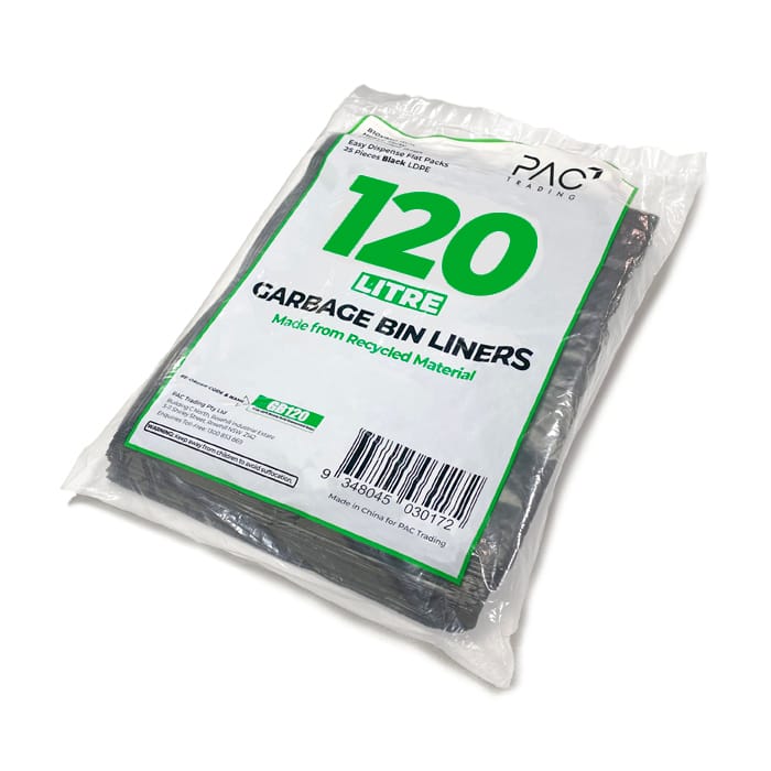 120L LDPE heavy starsealed bags 23mic 100pc/ctn