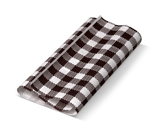 #Greaseproof Paper Gingham Yellow 190 x 300mm - 200/ream