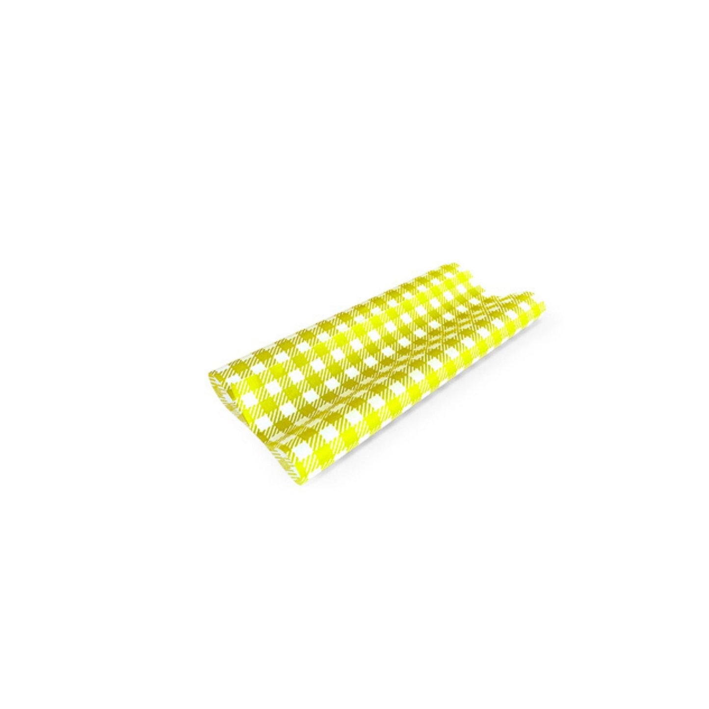 #Greaseproof Paper Gingham Yellow Half 190 x 150mm - 400/ream