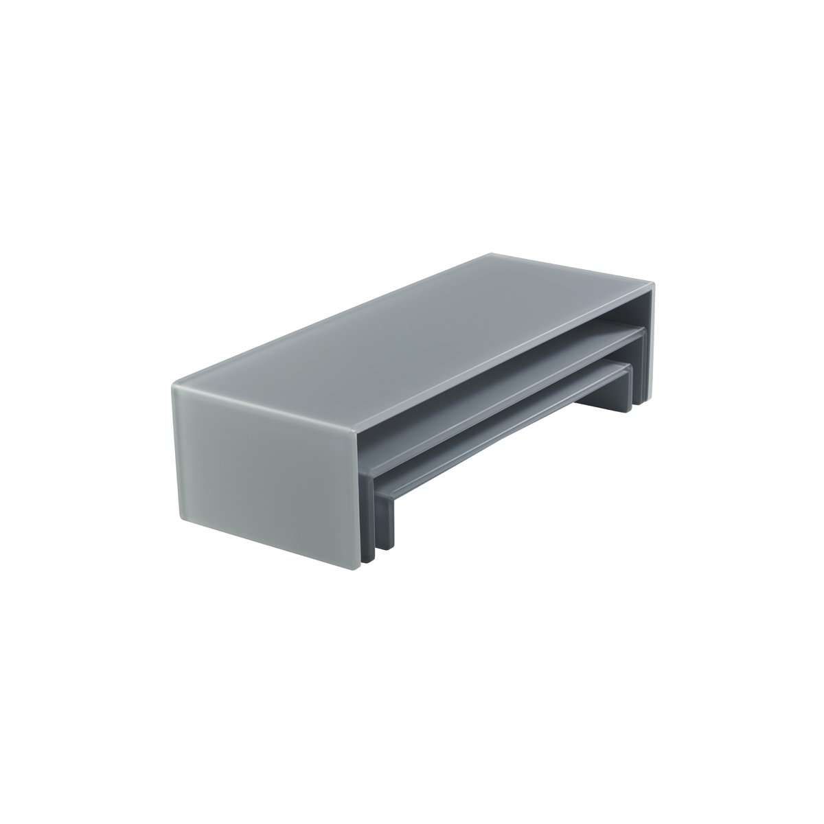 MLP117837 Mealplak 3 Tier Nesting Riser Set Concrete 495/445/395x195mm Tomkin Australia Hospitality Supplies