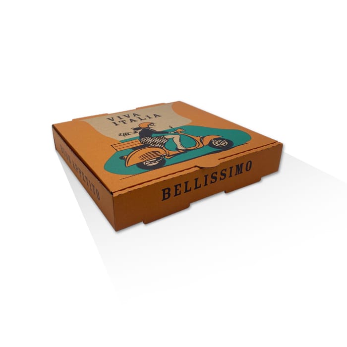 PIZZA BOX BROWN PRINTED 9 INCH 100/BUNDLE