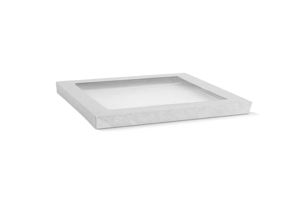 Rectangle White Catering Tray Lid--PET Window Medium-100/CTN