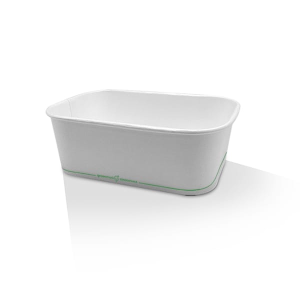 PLA Coated White Rectangular Container 750ml 300pc/ctn