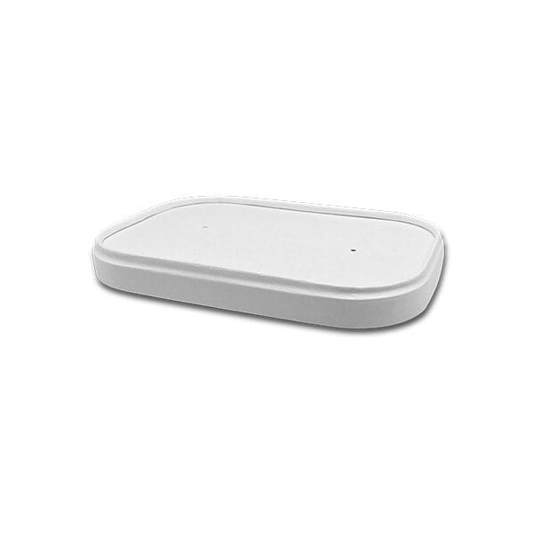 PLA Coated White Rectangular Container Lid- Fit 500-1000ml 300pc/ctn