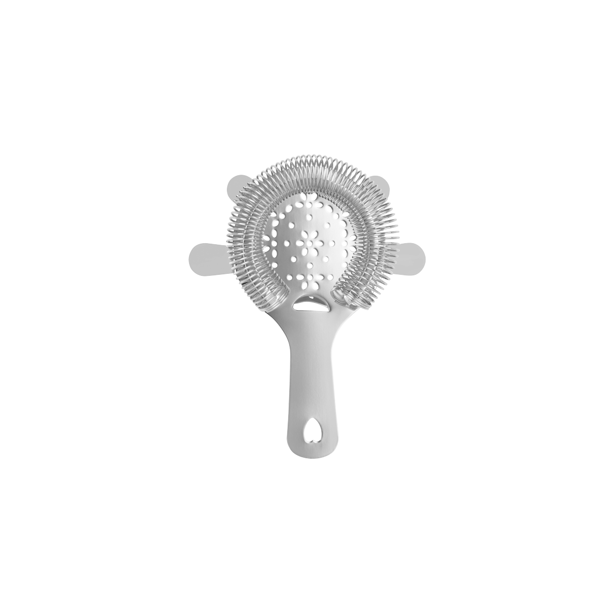 Z0300 Zanzi 4 Prong Hawthorn Strainer with Flat Handle Stainless Steel Tomkin Australia Hospitality Supplies
