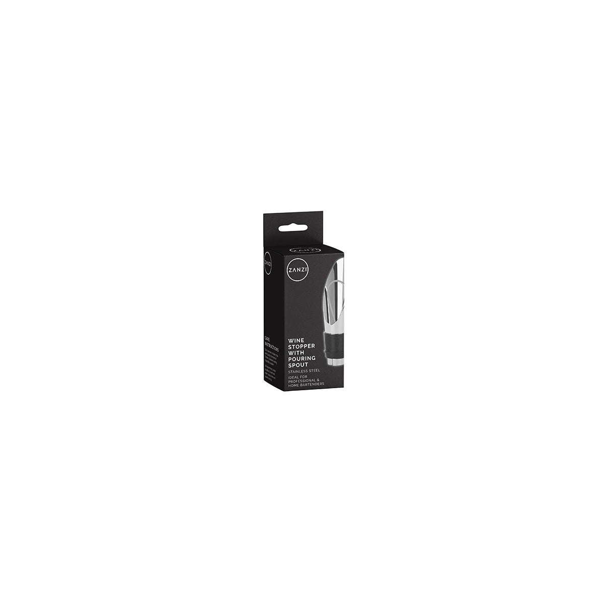 Z0720 Zanzi Wine Stopper with Pouring Spout Stainless Steel Tomkin Australia Hospitality Supplies