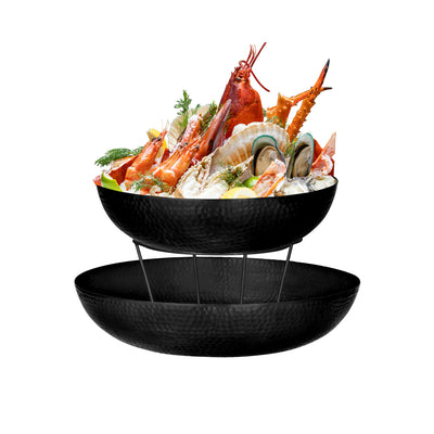 06934 Chef Inox Buffet Serve Round Riser Stainless Steel 150x200x190mm Matt Black Tomkin Australia Hospitality Supplies
