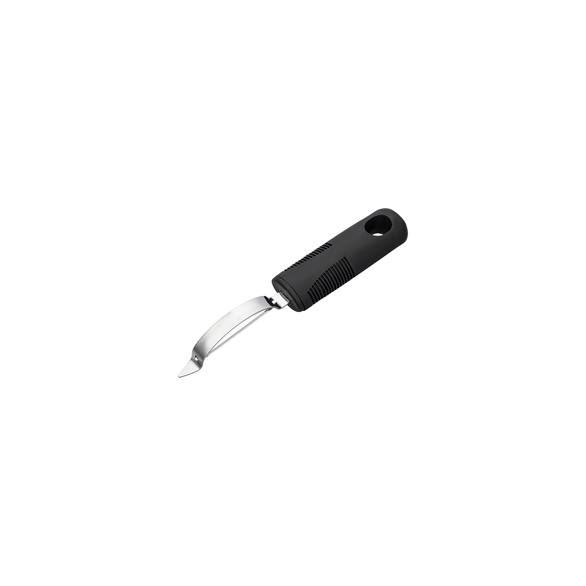 07381 Chef Inox Easy Grip Peeler Stainless Steel with Black Handle 195mm Tomkin Australia Hospitality Supplies