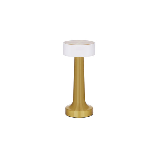 1000130 Tablekraft Ambience Aura Cordless LED Table Lamp Brushed Brass 90x205mm Tomkin Australia Hospitality Supplies