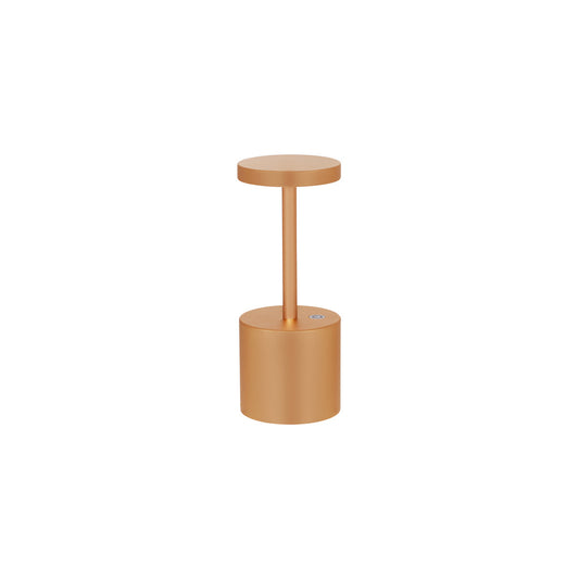 1000140 Tablekraft Ambience Charlotte Cordless LED Table Lamp Brushed Brass 80x200mm Tomkin Australia Hospitality Supplies