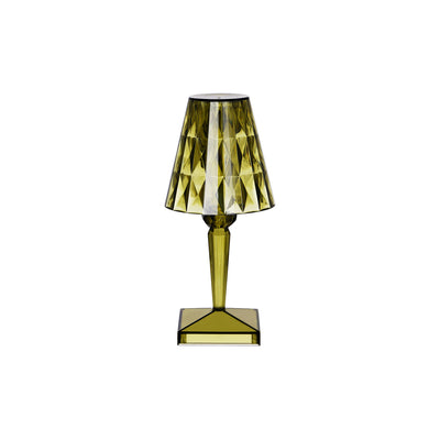 1000151 Tablekraft Ambience Crystal Cordless LED Table Lamp Green 120x260mm Tomkin Australia Hospitality Supplies