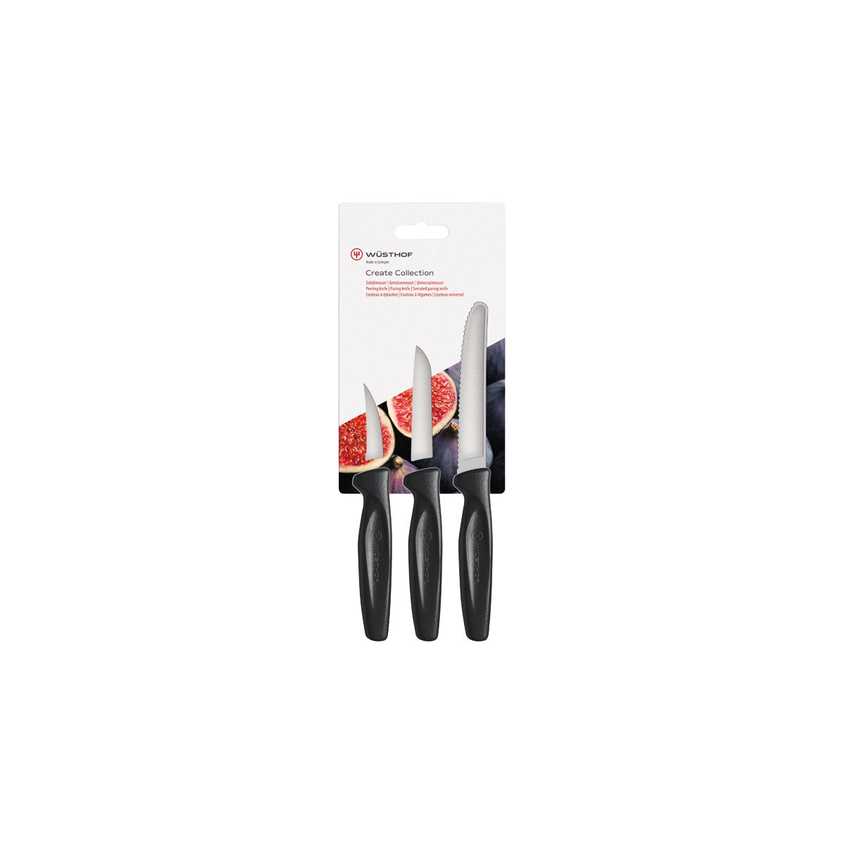 28498 Wusthof Create Paring Black Handle 3pc Tomkin Australia Hospitality Supplies
