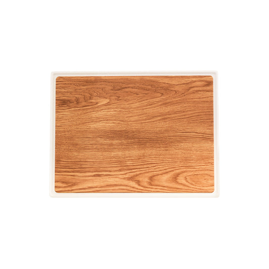 46622 Zicco Melamine Contempo Oak Rectangular Tray 350x260x15mm Tomkin Australia Hospitality Supplies