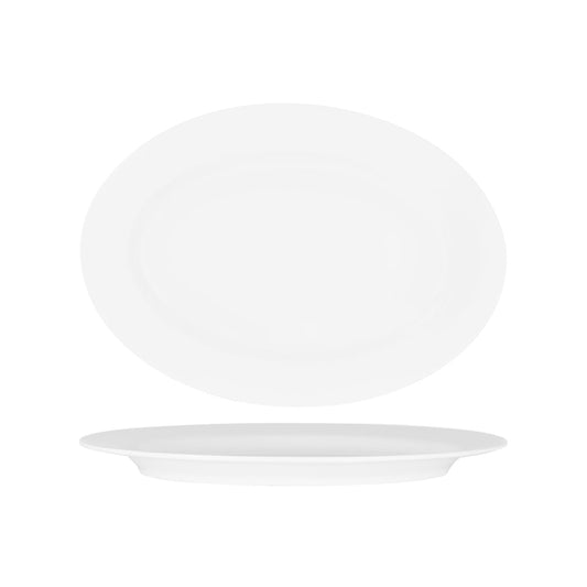 49642 Superware White Oval Rimmed Platter 360x250mm Tomkin Australia Hospitality Supplies