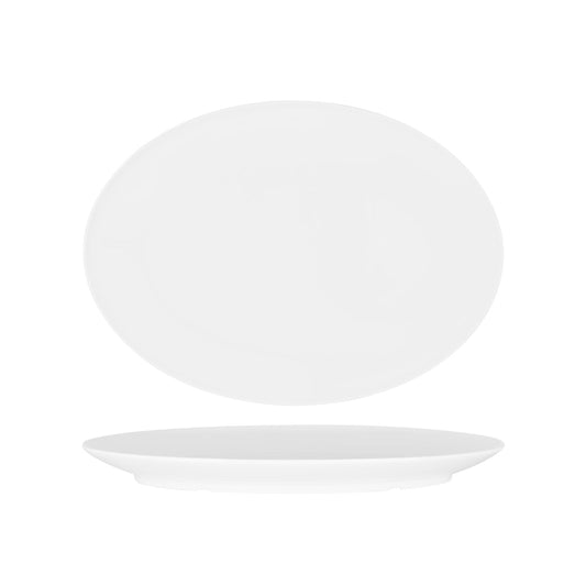 49658 Superware White Oval Coupe Platter 360x250mm Tomkin Australia Hospitality Supplies