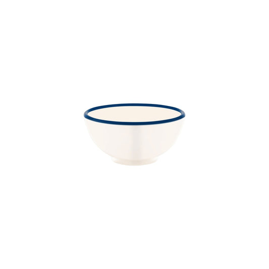 49936 JAB JAB Vintage Cream / Blue Rim Round Bowl 150x70mm / 710ml Tomkin Australia Hospitality Supplies
