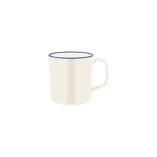 49938 JAB JAB Vintage Cream / Blue Rim Mug 350ml Tomkin Australia Hospitality Supplies