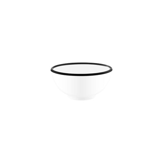 49956 JAB JAB Vintage White / Black Rim Round Bowl 150x70mm / 710ml Tomkin Australia Hospitality Supplies