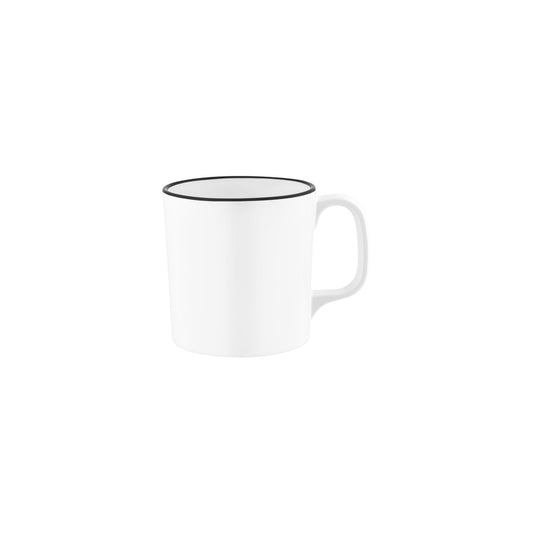 49958 JAB JAB Vintage White / Black Rim Mug 350ml Tomkin Australia Hospitality Supplies