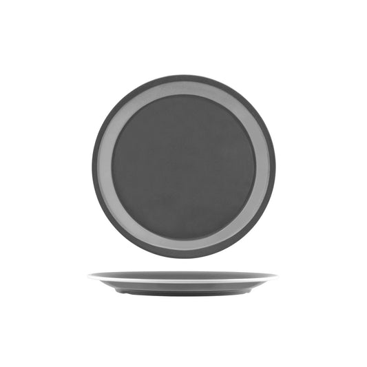 49961 JAB JAB Vintage Grey / White Rim Round Plate 265mm Tomkin Australia Hospitality Supplies