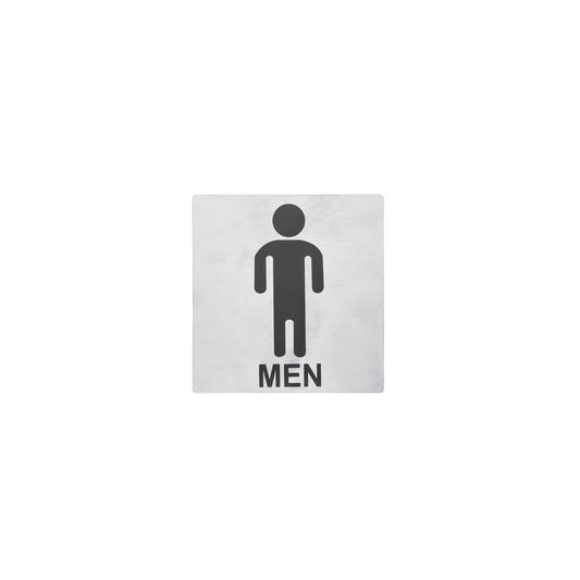 81330 Chef Inox Wall Sign "MEN" Stainless Steel 130x130mm Pack of 2 Tomkin Australia Hospitality Supplies