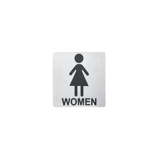 81331 Chef Inox Wall Sign "FEMALE" Stainless Steel 130x130mm Pack of 2 Tomkin Australia Hospitality Supplies