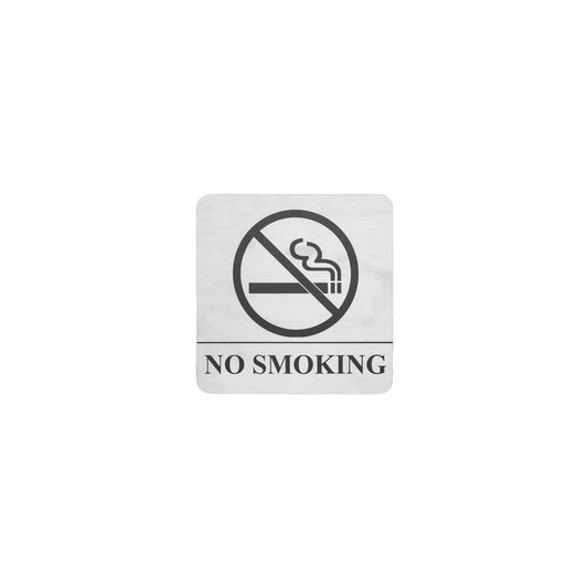 81332 Chef Inox Wall Sign "NO SMOKING" Stainless Steel 130x130mm Pack of 2 Tomkin Australia Hospitality Supplies