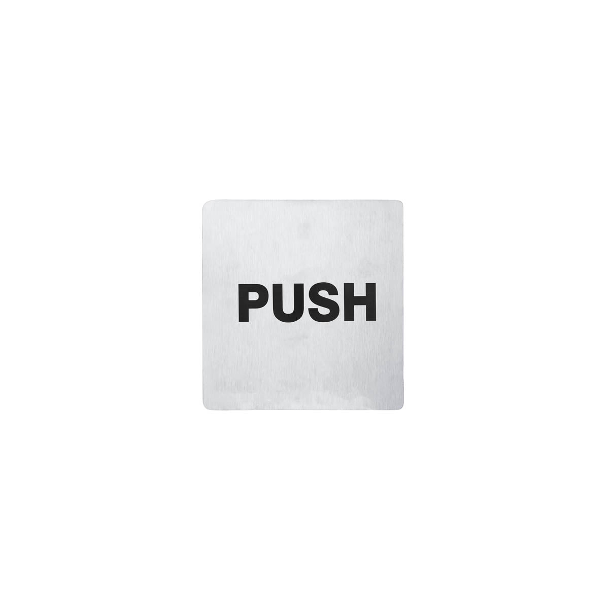 81335 Chef Inox Wall Sign "PUSH" Stainless Steel 110x110mm Pack of 2 Tomkin Australia Hospitality Supplies