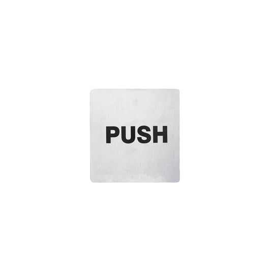 81335 Chef Inox Wall Sign "PUSH" Stainless Steel 110x110mm Pack of 2 Tomkin Australia Hospitality Supplies