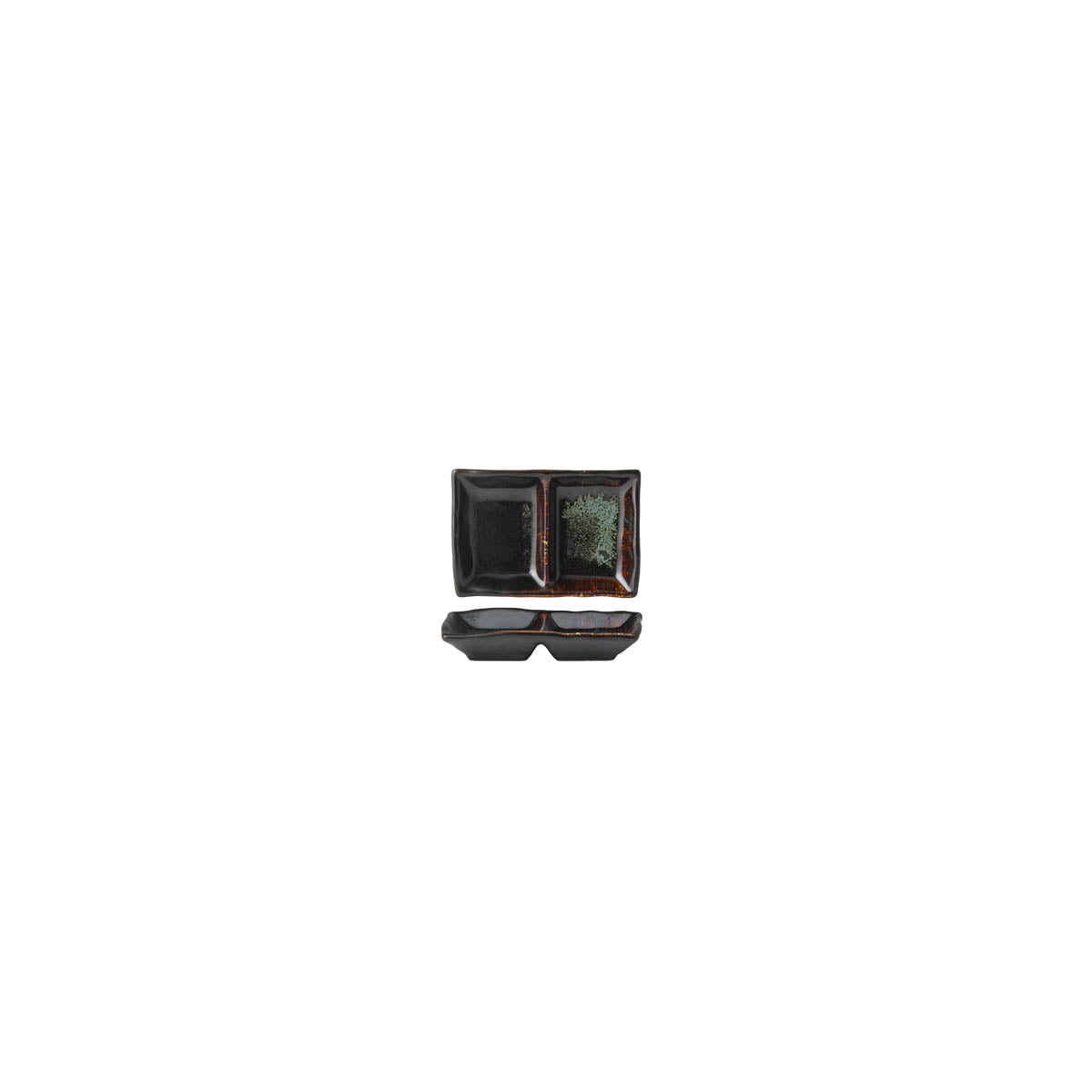 902236 Tablekraft Fusion 2-Compartment Dip Dish 133x91mm Patina Tomkin Australia Hospitality Supplies