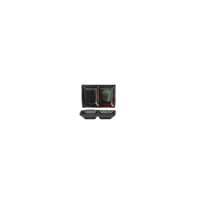 902236 Tablekraft Fusion 2-Compartment Dip Dish 133x91mm Patina Tomkin Australia Hospitality Supplies