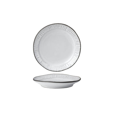 907560 Tablekraft Tablekraft Linea Organics Plate W/Rim 180x33mm White Tomkin Australia Hospitality Supplies