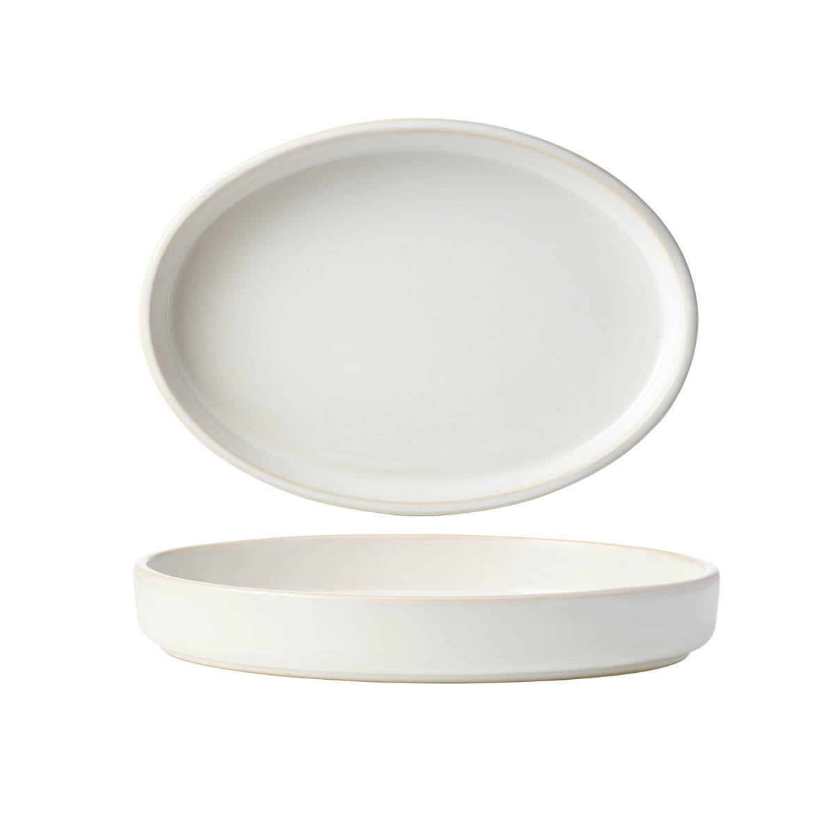908455 Tablekraft Urban Serve Oval Plate 430x312x34mm White Tomkin Australia Hospitality Supplies