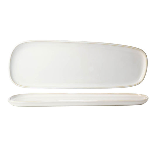 908459 Tablekraft Urban Serve Oval Irregular Lge 535x185x23mm White Tomkin Australia Hospitality Supplies