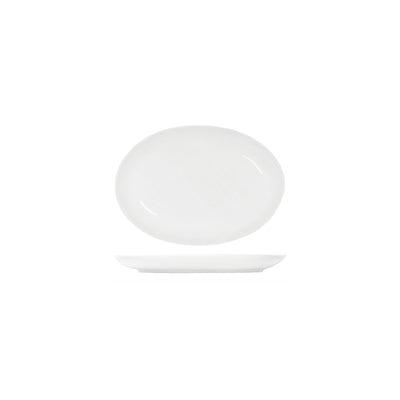 91020 Tablekraft Core White Oval Coupe Platter 230x165mm Tomkin Australia Hospitality Supplies