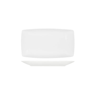 92071 Tablekraft Core White Rectangular Coupe Platter 360x200mm Tomkin Australia Hospitality Supplies