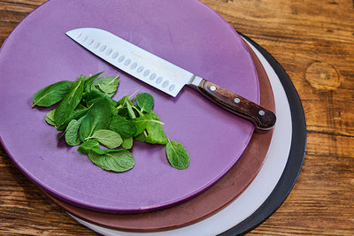 Cutting Board Polyethylene Round Brown 350x13mm