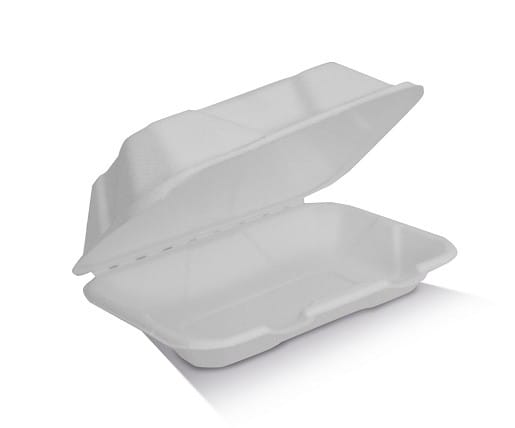 Clamshell Sugarcane 9 x 6 x 3, 200pc/ctn