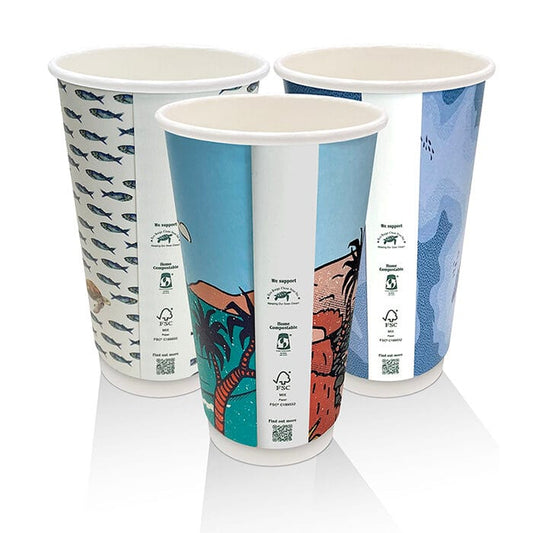 16 OZ Aqueous Coated Double Wall/Art Series 500pc/ctn
