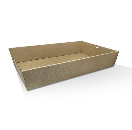 Brown Corrugated Rectangle Catering Tray - Medium Plus 50pc/ctn