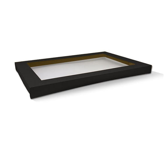 Black Catering tray Lid - Medium Plus--PET Window100/ctn